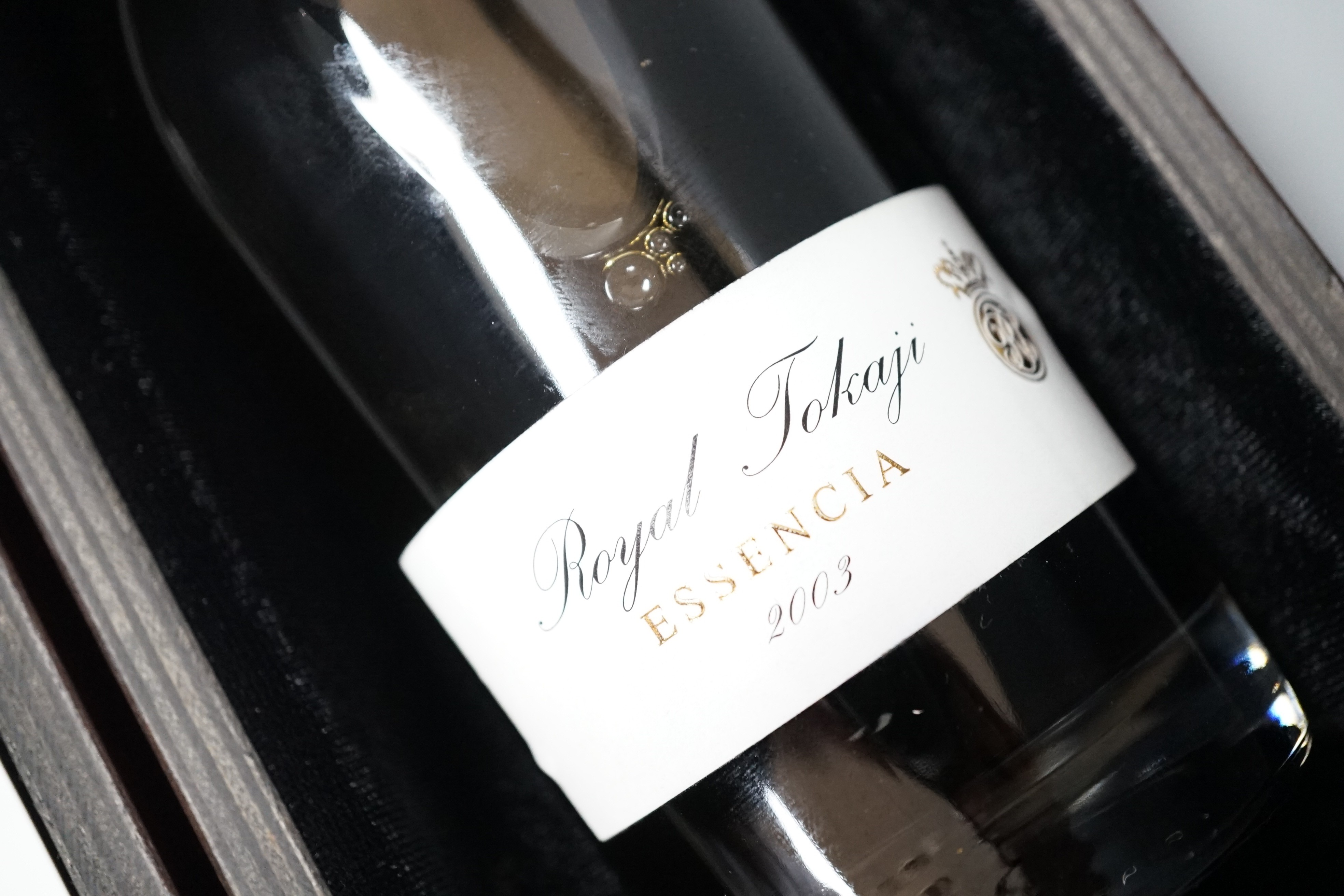 One cased 375ml bottle of Royal Tokaji Essencia, 2003.